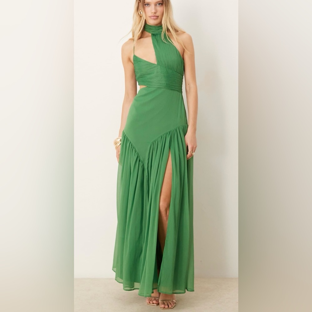 ASOS design green maxi dress with scarf